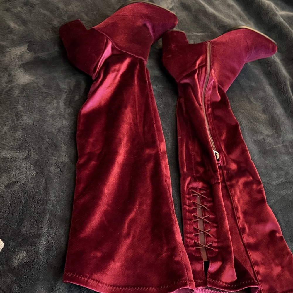 Cloudwalkers Deep Red Velvet Boots